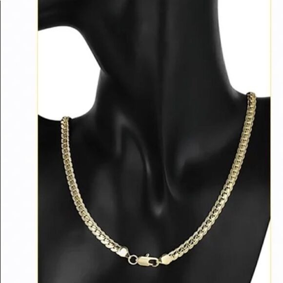 18K Gold 6mm Full Side Chain Necklace - Picture 4 of 7